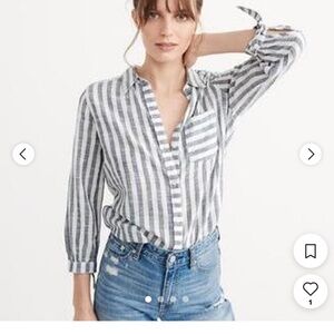 Abercrombie and Fitch striped linen button up